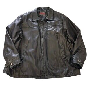 Excelled Collection Men's Brown Authentic Leather Jacket Polyester Lined 3XL